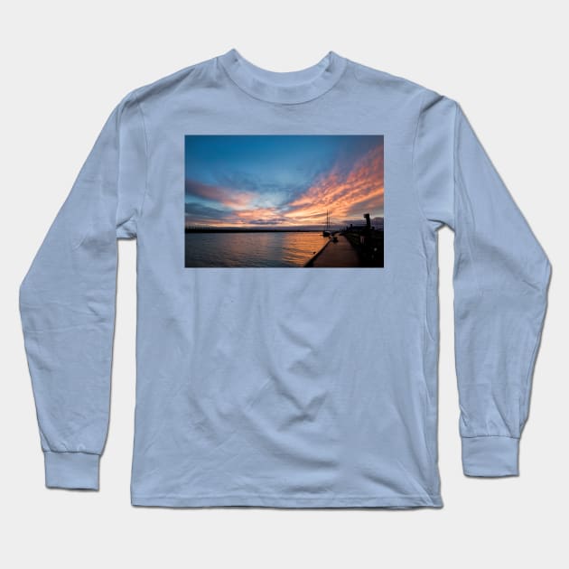 Sunrise on the River Blyth Long Sleeve T-Shirt by Violaman